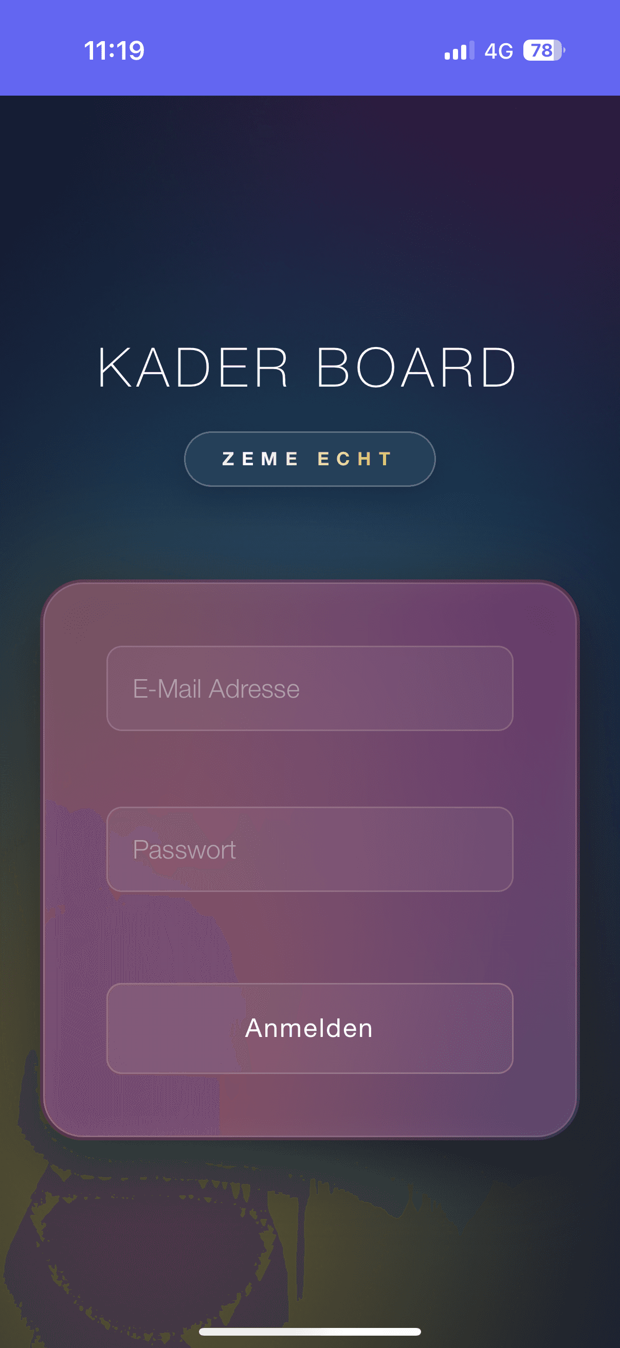 Kader-Board Login — ZEME Echt